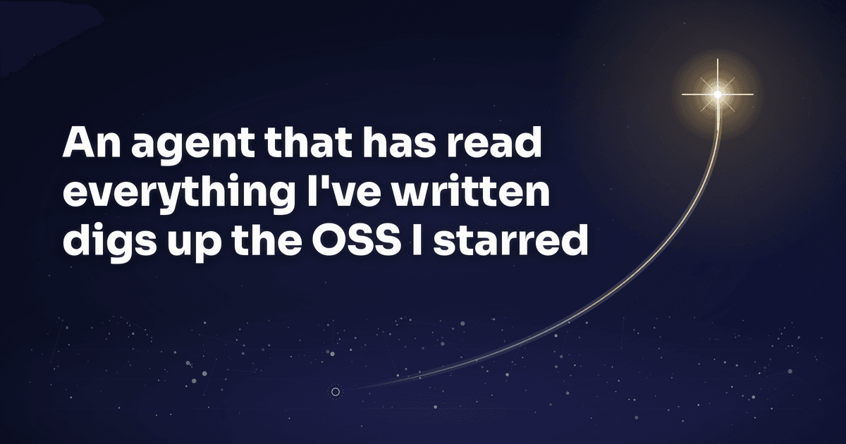 An agent that has read everything I've written digs up the OSS I starred